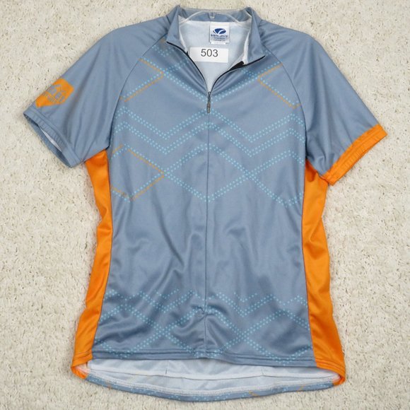 VOLER* Women's Athletic Short Sleeve 3/4 Zipper High/Low Curved Hem Shirt Medium - Picture 1 of 10